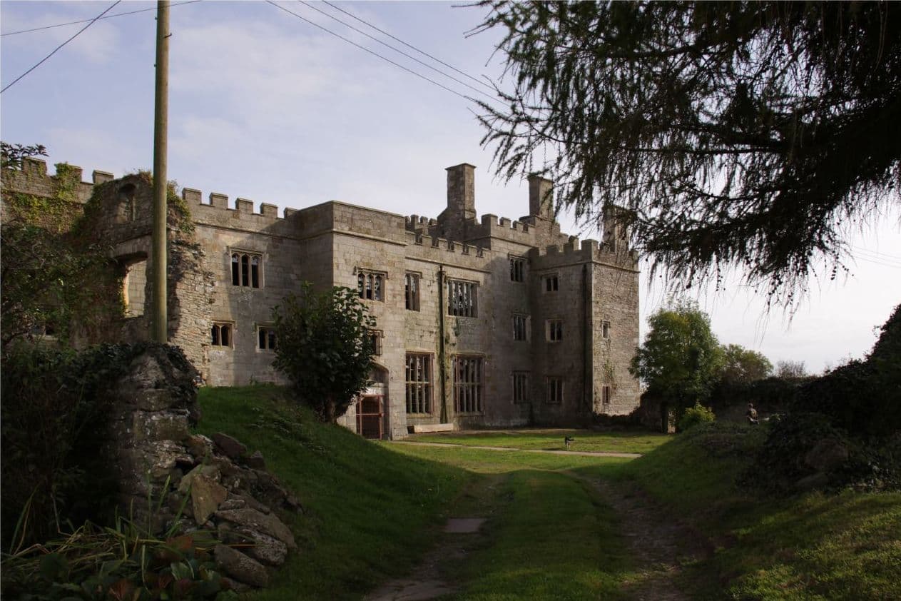 Pencoed Castle, Newport — The once grand mansion house built within the walls of the castle.