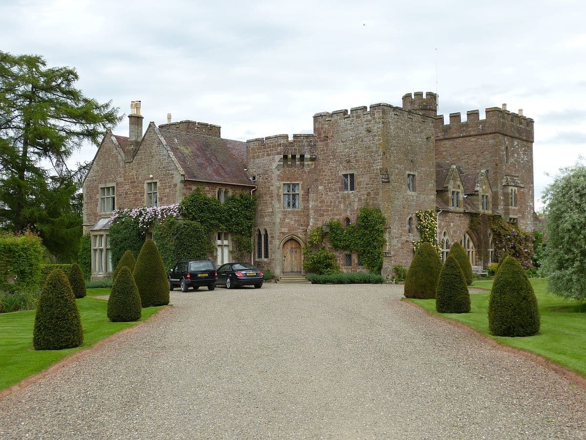 View of Broncroft Castle from the road on the Corvedale Three Castles Walk