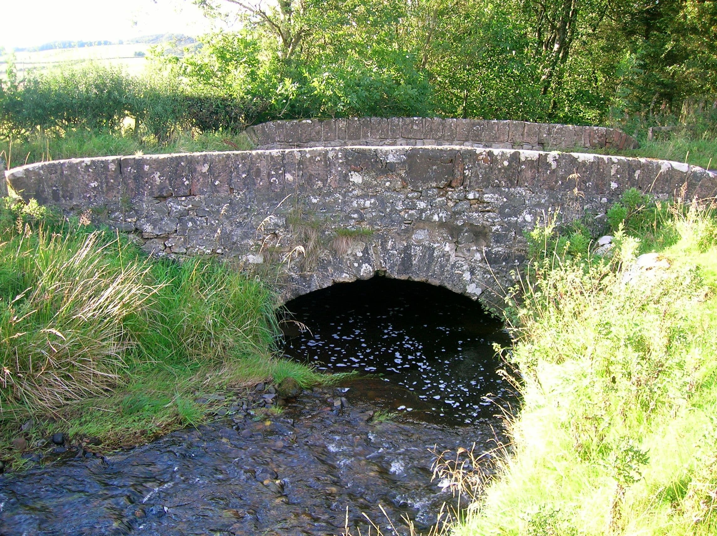 Kerse Castle, East Ayrshire — The Kerse Bridge over the Bow Burn below the old castle site, East Ayrshire, Scotland