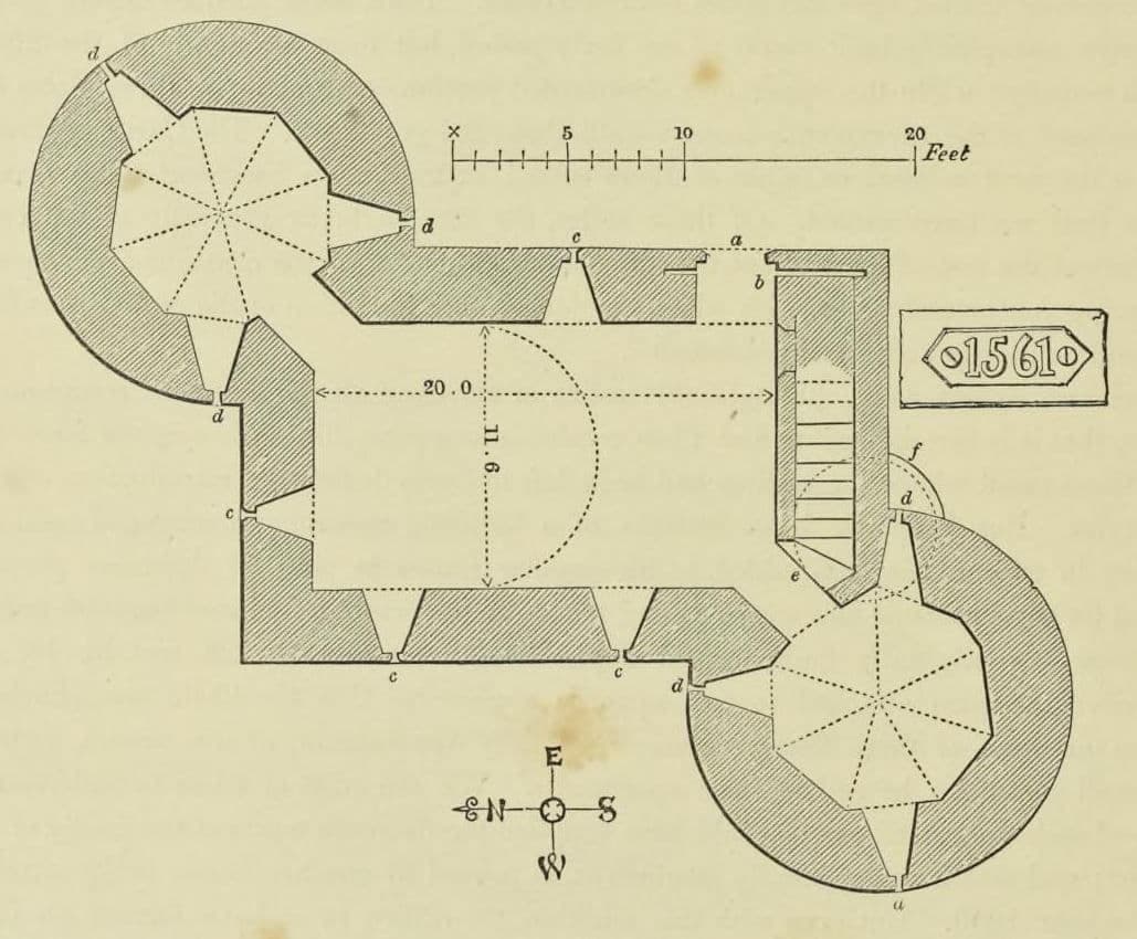 Terpersie Castle, Aberdeenshire — Dalpersie floor plan 1561, Dalpersie was a mansion-house, now known as Terpersie Castle. The Gordon who was its owner in 1745 is said to hav