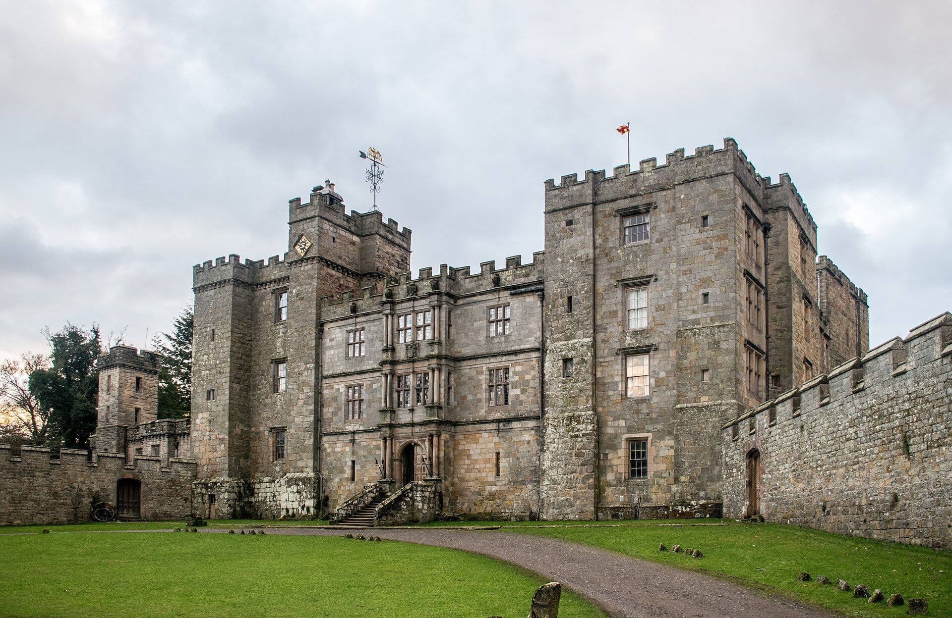 Chillingham Castle, Northumberland — North front of w:Chillingham Castle , Northumberland, England from the carriage drive