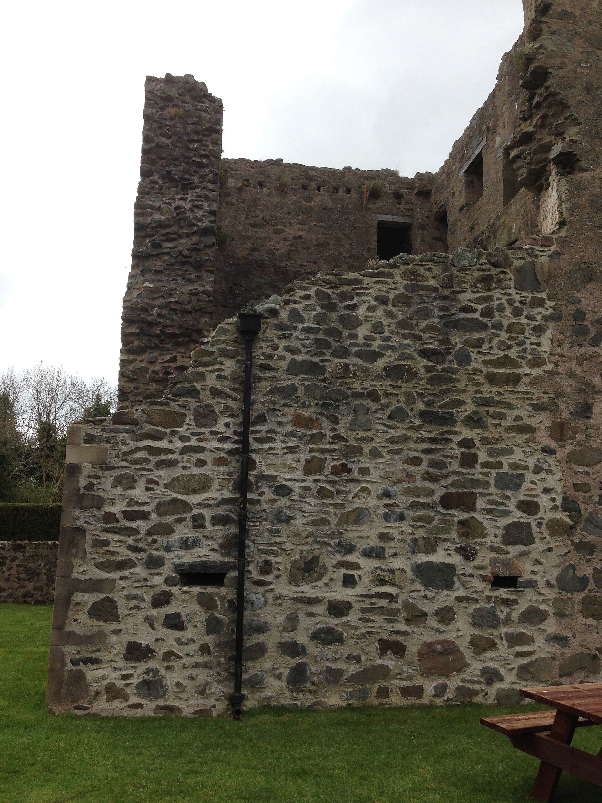 Quoile Castle, Newry, Mourne and Down — Partially reconstructed West wall of Quoile Castle, Downpatrick