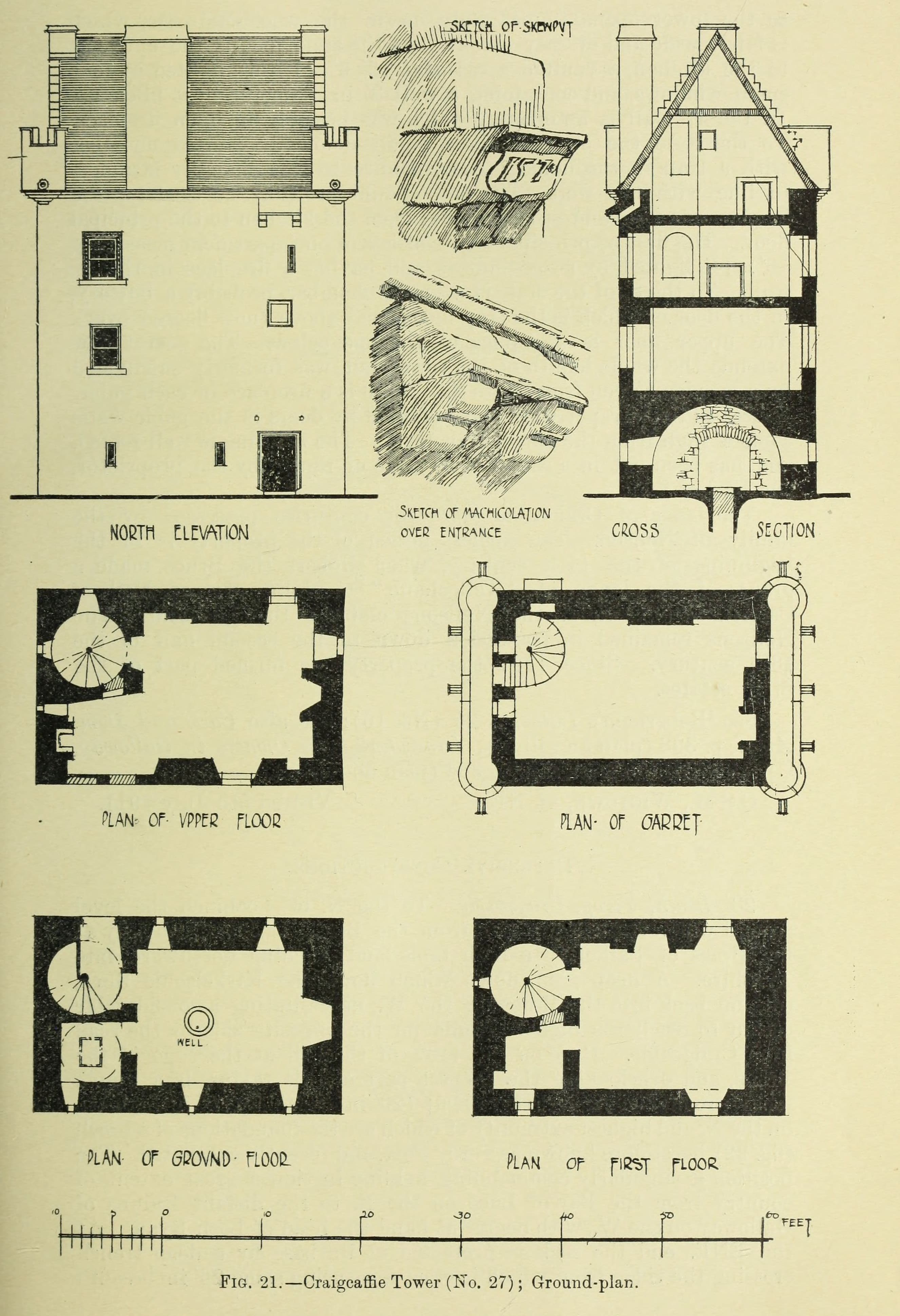 Craigcaffie Castle, Dumfries and Galloway — Plan of Craigcaffie Castle.Figure 21 from: Fourth Report and Inventory of Monuments and Constructions in Galloway. Volume 1 County of Wigtow