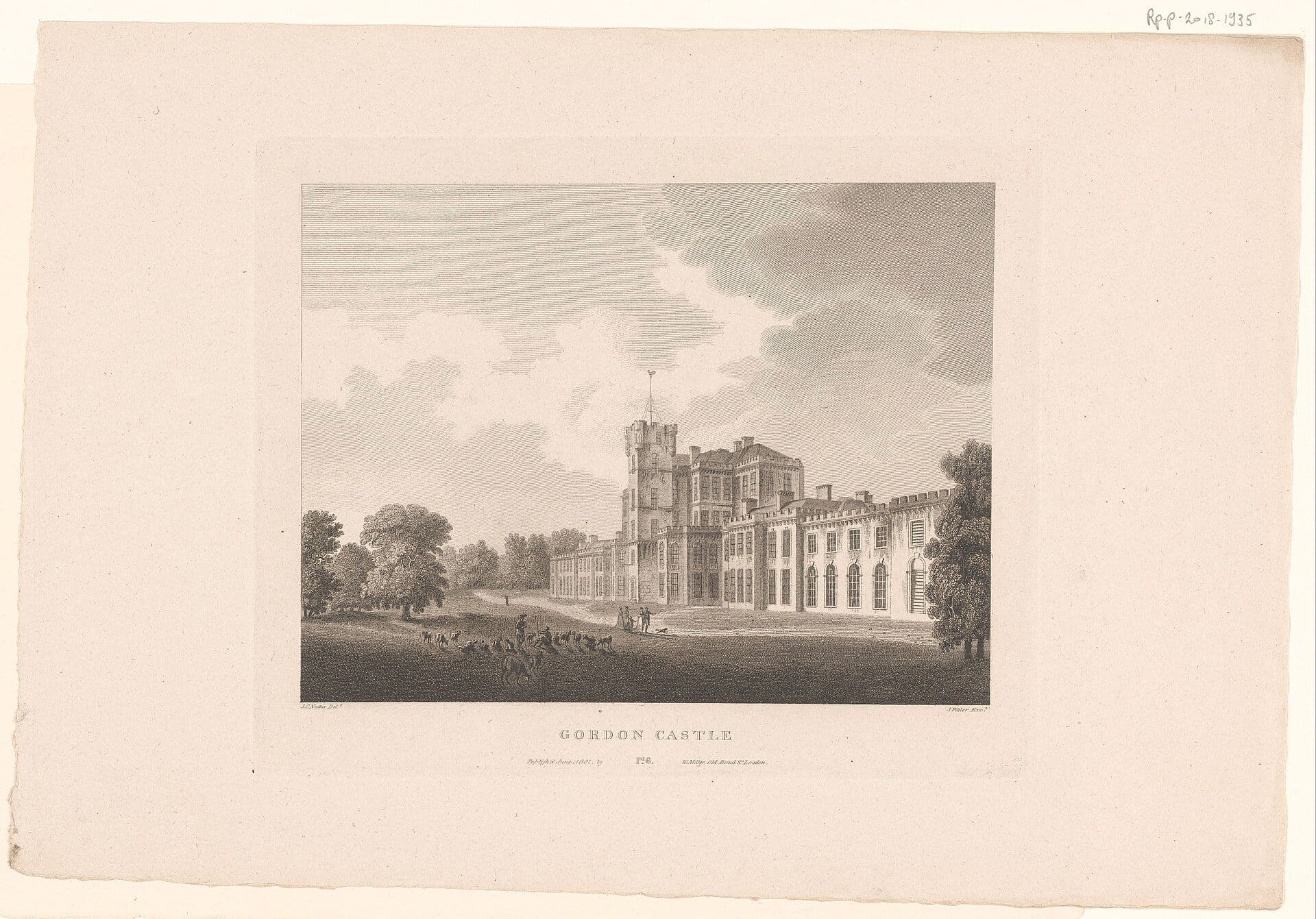Gordon Castle, Moray — Identificatie Titel(s): Gezicht op Gordon Castle Gordon Castle (titel op object) Objecttype: prent Objectnummer: RP-P-2018-1935 Opschriften